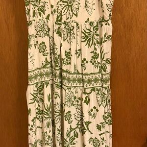 Japna Green and White Floral Dress